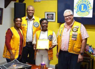 Lions Club inducts Tatiana Arrindell