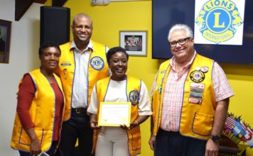 Lions Club inducts Tatiana Arrindell