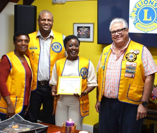 Lions Club inducts Tatiana Arrindell