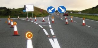 Paint works on Sucker Garden Road and Belair Road Patch Work on Tuesday