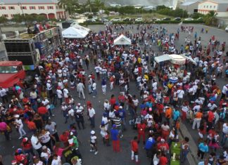 Dominicanos parade through the streets of St. Maarten