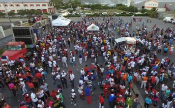 Dominicanos parade through the streets of St. Maarten