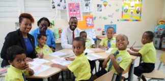 Minister Jacobs visit Leonald Conner students at the CLB school