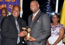 Alison Busby is new St. Maarten Lions Club President and Michael van Grieken is Lion of the Year