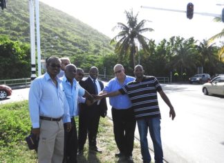 Traffic lights turned on