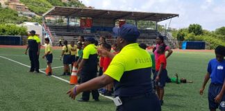 Students take part in sports day.