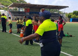 Students take part in sports day.