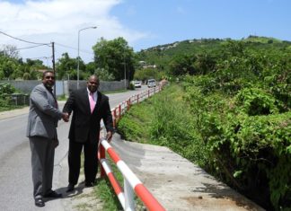Railings on A.TH. Illidge Road completed