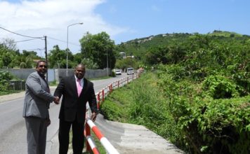 Railings on A.TH. Illidge Road completed