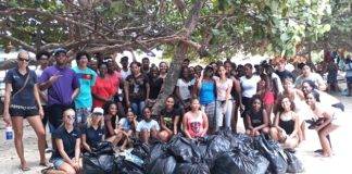MPC High School students learn about Coral Restoration and clean up Mullet Bay Beach with the Sint Maarten Nature Foundation