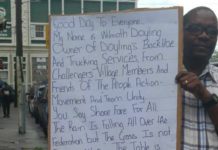 Another protest: Teacher takes message directly to embattled PM Harris