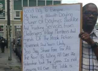 Another protest: Teacher takes message directly to embattled PM Harris