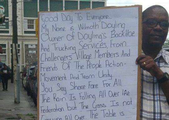 Another protest: Teacher takes message directly to embattled PM Harris