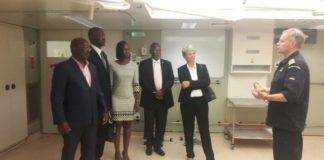 French Officials visit the Zr.Ms.Karel Doorman Navy Ship
