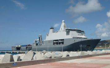 Port St. Maarten Welcomes Dutch Navy’s Largest Vessel HNLMS Karel Doorman