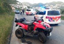 Traffic accident: Quad collided with Police Vehicle