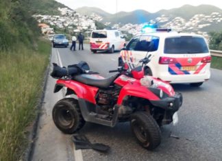 Traffic accident: Quad collided with Police Vehicle