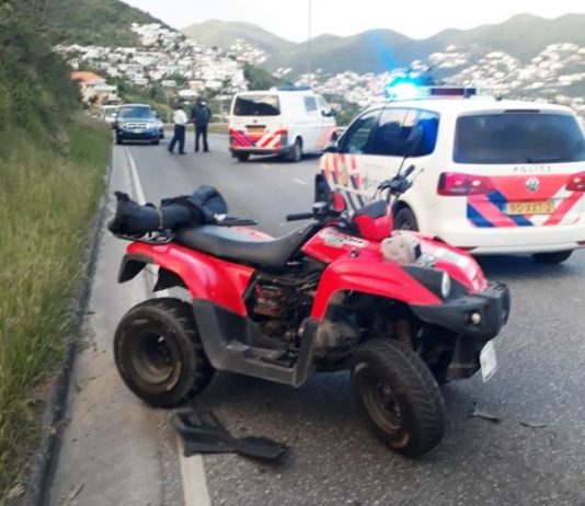 Traffic accident: Quad collided with Police Vehicle
