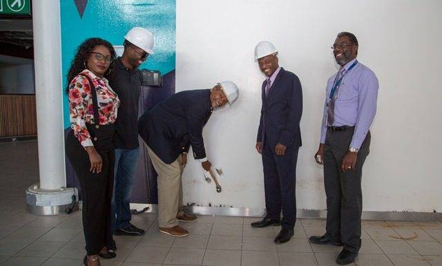 Minister De Weever Kicks Off Demolition of Interior of Airport Terminal Building