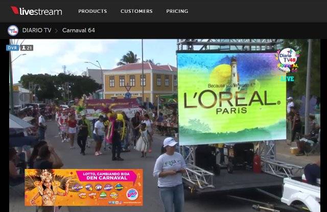 ARUBA: DIARIO TV is broadcasting live video on Carnaval 64.