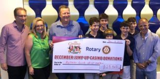 THE ROTARY CLUB OF SINT MAARTEN AND THE LIONS CLUB OF SINT MAARTEN ACCEPT LARGE DONATIONS FROM THE JUMP UP CASINO