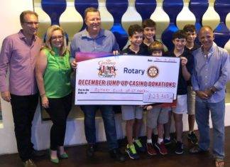 THE ROTARY CLUB OF SINT MAARTEN AND THE LIONS CLUB OF SINT MAARTEN ACCEPT LARGE DONATIONS FROM THE JUMP UP CASINO