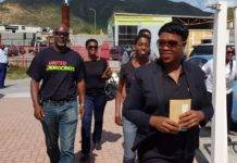 Prime Minister Romeo-Marlin casts vote at Melford Hazel Sports & Recreational voting district