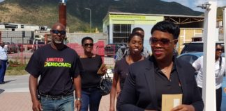 Prime Minister Romeo-Marlin casts vote at Melford Hazel Sports & Recreational voting district