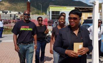 Prime Minister Romeo-Marlin casts vote at Melford Hazel Sports & Recreational voting district