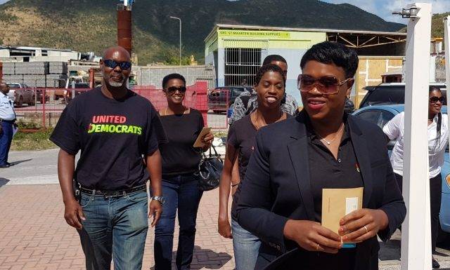 Prime Minister Romeo-Marlin casts vote at Melford Hazel Sports & Recreational voting district