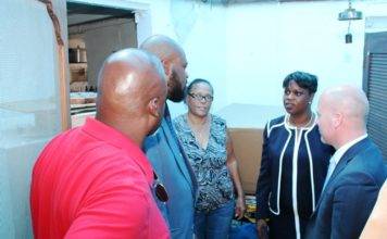 Prime Minister Leona Romeo Marlin & State Secretary Raymond Knops visit Roof Repair Program Candidates