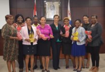 St. Maarten’s House of Parliament recognizes female staff for their dedication and service.