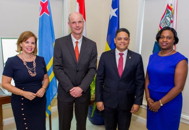 Prime Minister of Aruba Evelyn Wever-Croes, Netherlands Minister of Foreign Affairs Stephanus Blok, Prime Minister of Curacao Eugene Rhuggenaath & Prime Minister of Sint Maarten Leona Romeo-Marlin.