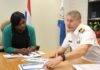 Prime Minister Romeo Marlin receives a courtesy visit from Commander of the Netherlands Forces in the Caribbean