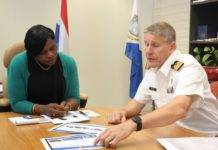 Prime Minister Romeo Marlin receives a courtesy visit from Commander of the Netherlands Forces in the Caribbean