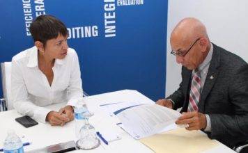 Minister of Finance, Michael Ferrier makes courtesy visit to the General Audit Chamber