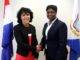 Prime Minister Romeo Marlin receives a courtesy visit from newly appointed Préfète Sylvie Feucher