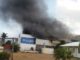 Warehouse on fire in Cole Bay