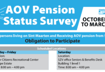 AOV PENSION STATUS SURVEY FOR RESIDENTS OF DUTCH SINT MAARTEN