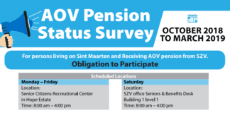AOV PENSION STATUS SURVEY FOR RESIDENTS OF DUTCH SINT MAARTEN