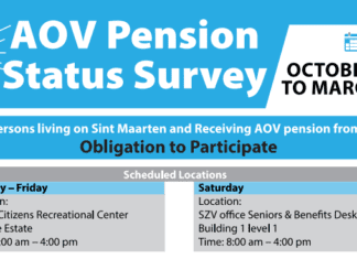 AOV PENSION STATUS SURVEY FOR RESIDENTS OF DUTCH SINT MAARTEN