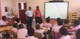 CPO Josepha give presentation at the Seventh-day Adventist school and starts TAPS program at the St.Maarten Academy