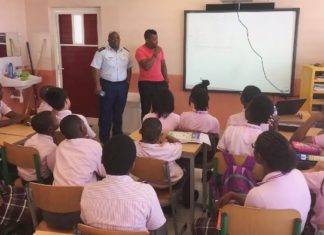 CPO Josepha give presentation at the Seventh-day Adventist school and starts TAPS program at the St.Maarten Academy