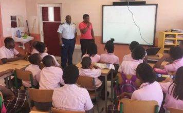 CPO Josepha give presentation at the Seventh-day Adventist school and starts TAPS program at the St.Maarten Academy
