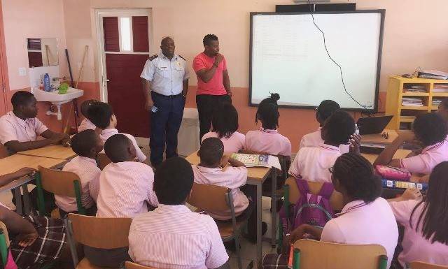CPO Josepha give presentation at the Seventh-day Adventist school and starts TAPS program at the St.Maarten Academy