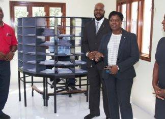 Prime Minister Romeo Marlin visits Postal Services Sint Maarten new location at former Civil Registry Building