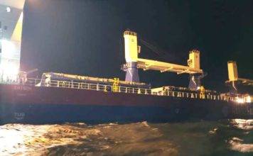 De kapitein van het vrachtschip HANZE GENUA krijg een hartaanval
