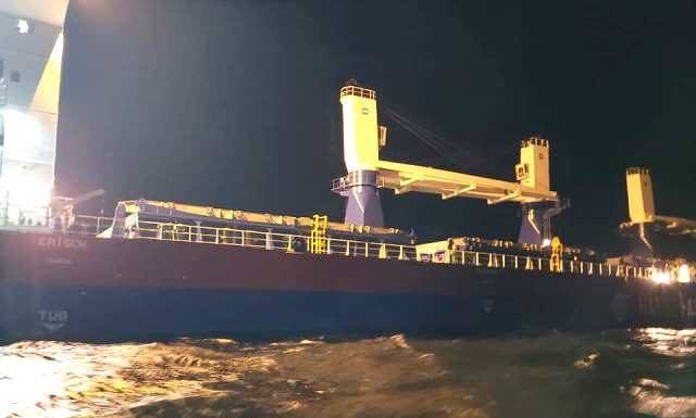 De kapitein van het vrachtschip HANZE GENUA krijg een hartaanval