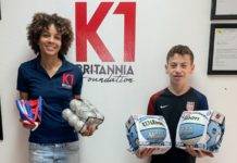 Thirteen-year-old Jacob Brown donates sports equipment to children via K1 Britannia