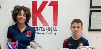 Thirteen-year-old Jacob Brown donates sports equipment to children via K1 Britannia